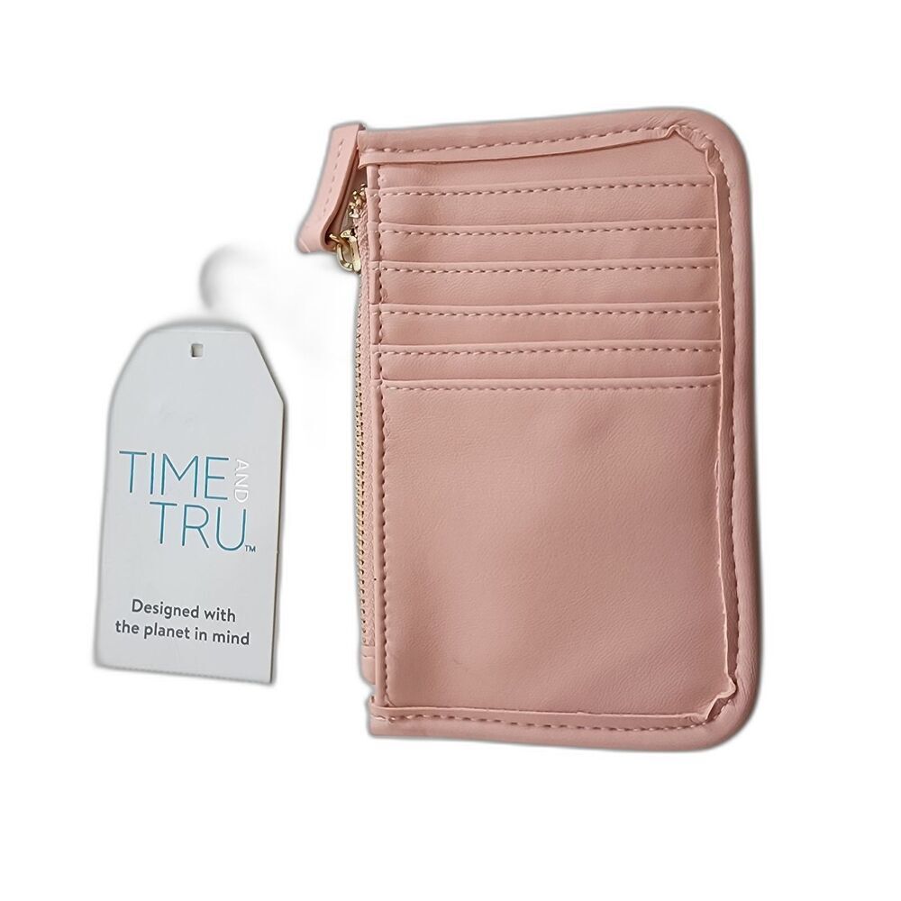 Time and Tru Card Holder Coin Purse Wallet Pink